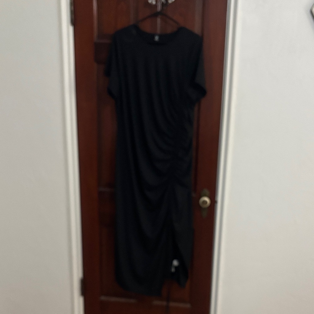 Plus size Black Ruched Dress